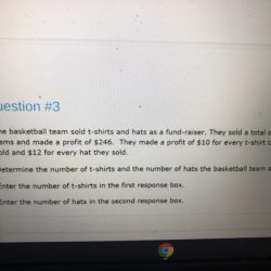 The basketball team sold t-shirts and hats as a fundraiser